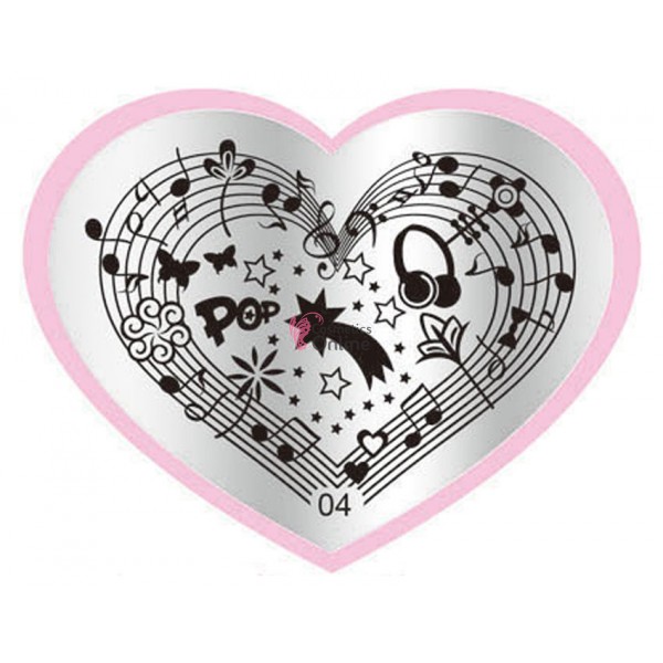 Matrita de Unghii din metal inima 7,1x5,6cm Heart 04
